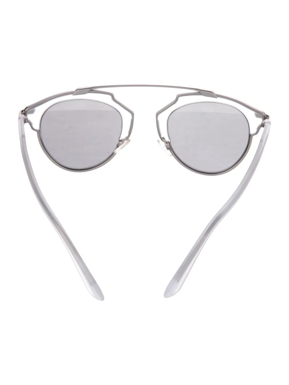 Dior SO REAL Silver Mirrored Aviator Sunglasses with Clear Frame
